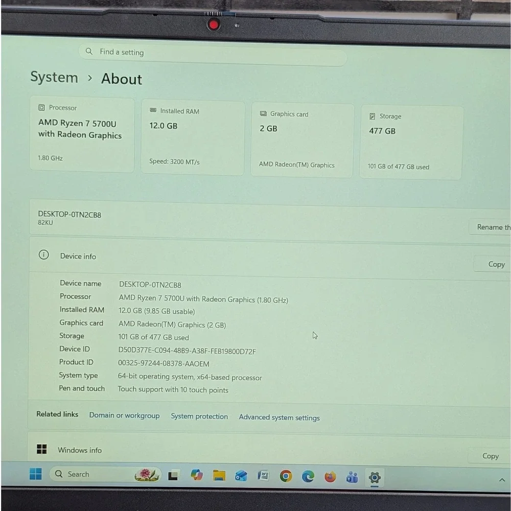 Lenovo IdeaPad 3 15ALC6 AMD Ryzen 7 5700U 12GB RAM 512GB SSD 15.6 Touch Blue